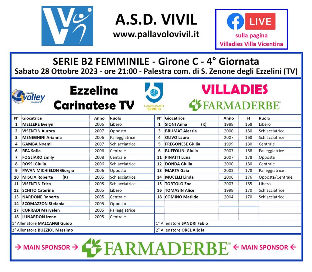 Volantino Ezzelina Volley TV-Villadies Farmaderbe