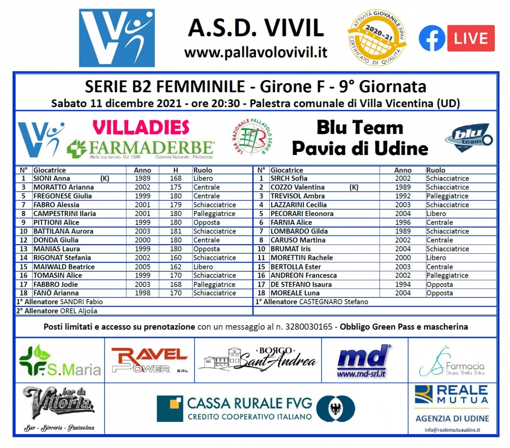 Volantino VILLADIES FARMADERBE-Blu Team