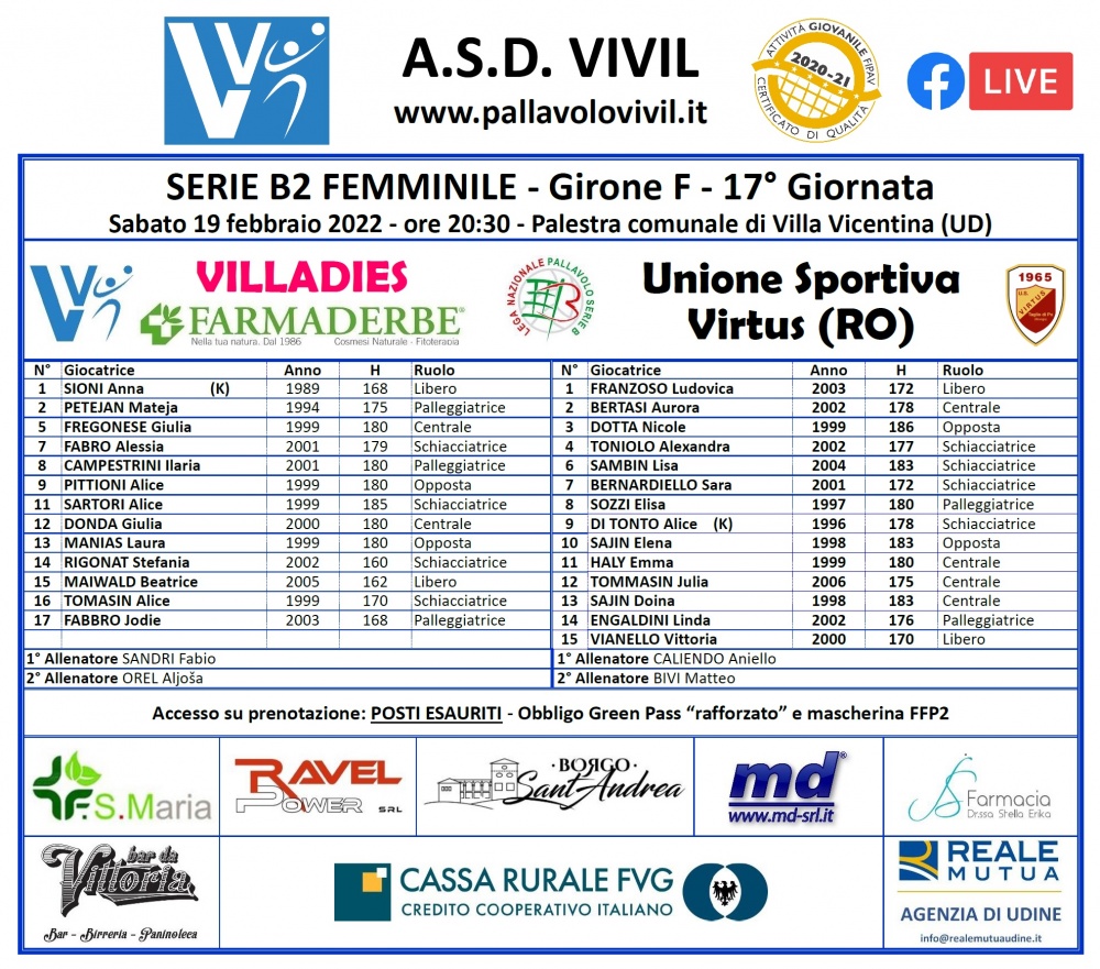 Volantino Villadies Farmaderbe-Unione Sportiva Virtus