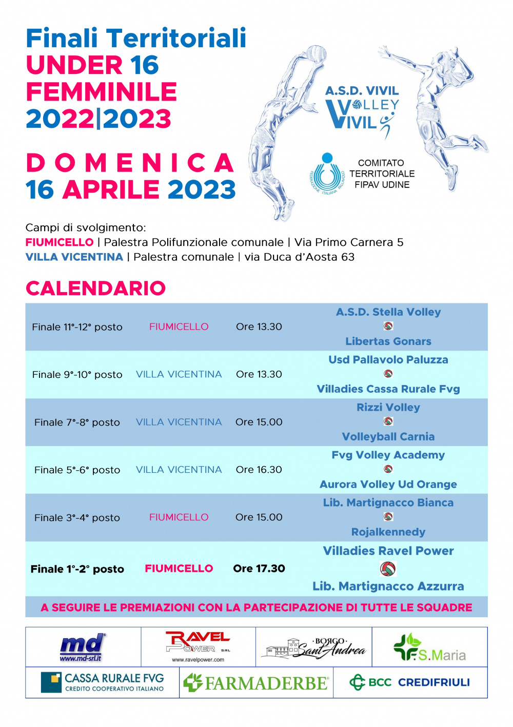 Il programma delle finali territoriali di Udine Under 16 Femminile