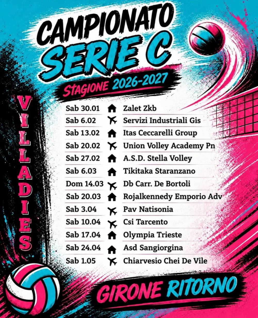 Girone di Ritorno Serie C femminile della Villadies Farmaderbe